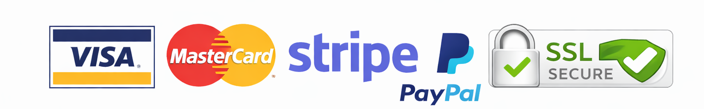 Pagos seguros Visa Mastercard Stripe PayPal SSL